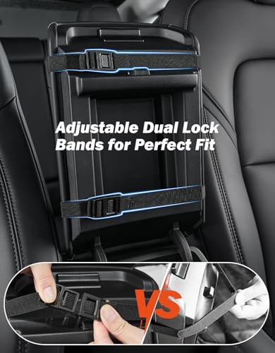 JOYTUTUS Universal Center Console Cover, Leather Arm Rest Covers Armrest Cover for Car, Middle Console Cover Lid, Car Arm Rest Cushion Pad for Most Vehicle, SUV, Car, Sedan, Car Black Accessories