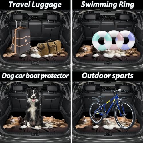Universal Car Trunk Mat, All Weather Trunk Protection Cargo Liner, Stylish Vehicle Interior Accessories, Durable Cargo Mat Rear Trunk Line Suitable for Most Car (Cute Sleeping Cat, 29" x 39") - color: Cute Sleeping Cat