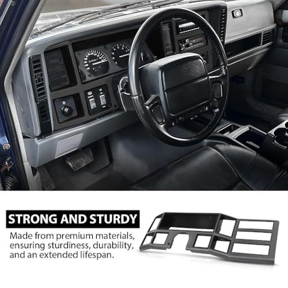 G-PLUS Dash Bezel Radio Surround Trim Compatible with Jeep Cherokee XJ 1984-1996 with Hole Silver - size: 1984-1996 Jeep Cherokee XJ | Gray Silver