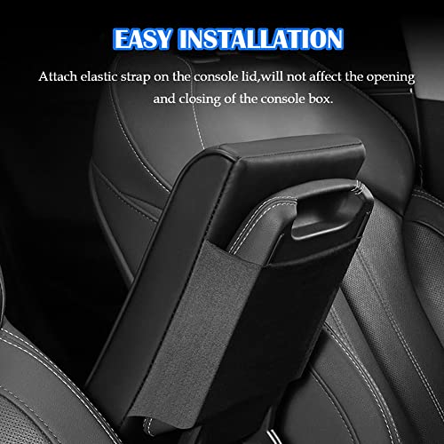 Upgraded Car Center Console Pad,Elbow Rest Pillow,PU Leather Armrest Cushion, Relieve Arm Fatigue,Great for Long-time Driving,Universal Car Armrest Seat Box Cover Protector for Most Vehicles - color: Black2