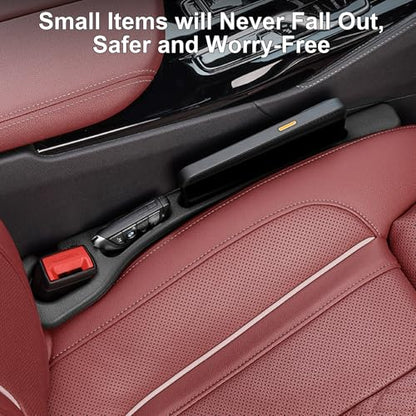 Car Seat Gap Filler, 2 PCS No Drop Seat Guard Drop Seat Gap Fillers Between Seat and Console Stop Things from Dropping Phone and Key Storage (Black) - color: Black