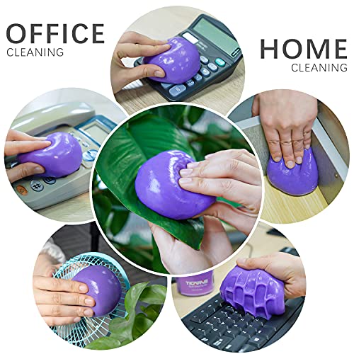 TICARVE 2Pack Cleaning Gel for Car Putty Car Vent Cleaner Cleaning Putty Gel Auto Tools Car Interior Cleaner Dust Mud for Cars and Keyboard Cleaner Slime Purple (320g/11.2oz) - color: Purple 2 Pack