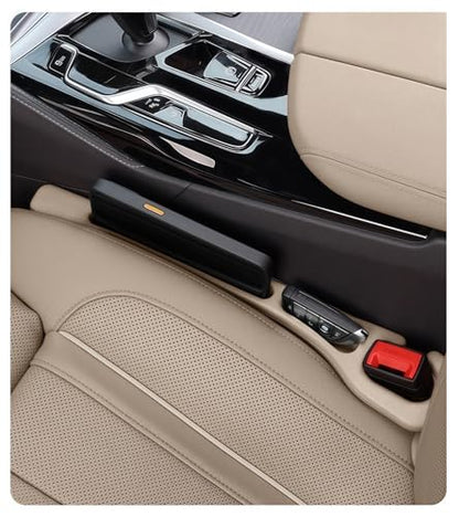 Car Seat Gap Filler, 2-Pack No Drop Seat Guard Universal Fit Car Seat Gap Plug Anti-Drop with Storage, Fill The Gap Between Seat and Console, Auto Accessories for SUV Truck Sedan (Cream) - color: Cream