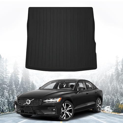 Premium Cargo Liner for Volvo S60 B5 Sedan 2019-2025- 100% Protection - Custom Fit Car Trunk Mat - All-Season Black Cargo Mat - 3D Shaped Laser Measured Trunk Liners for Volvo S60 T8