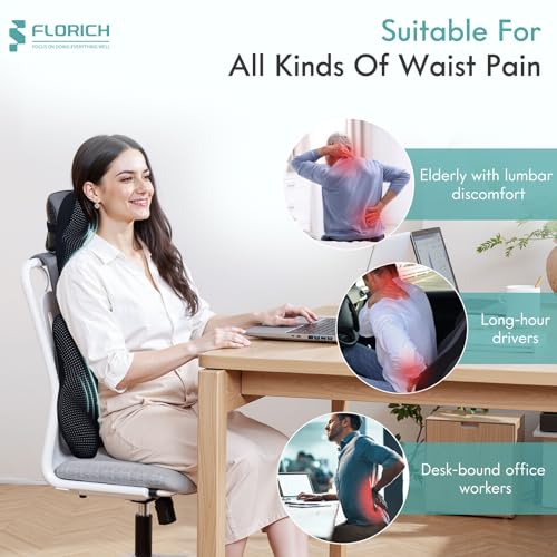 Lumbar Support Pillow and Neck Headrest Pillow for Office Chair Car, Ergonomic Memory Foam, Relieves Neck, Back Pain, Pressure-Relieving Back Support for Car, Office Chair & Wheelchair – Black - color: Black, size: Lumbar&Headrest Pillow