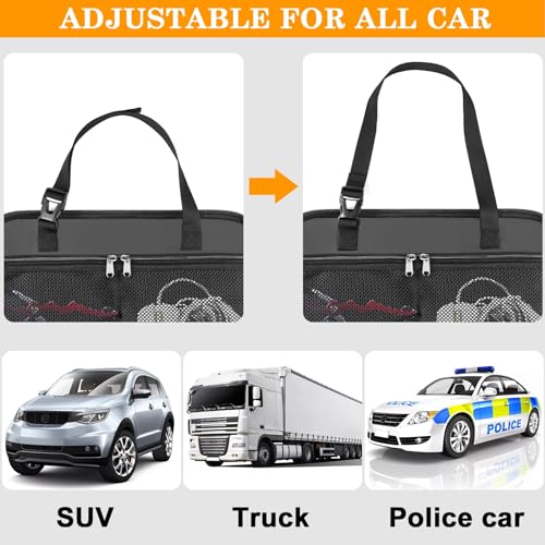 Car Front Seat Organizer, Patrol Bag Law Enforcement, Hanging Passenger Seat Car Organizer with 17 Inch Laptop Storage, Adjustable Strap Backseat Organizers for Truck Office, Police, Black