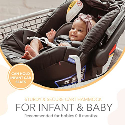 Shopping Cart Hammock – Infant Seat for Grocery Carts – Holds Car Seats Securely – Compatible with Select 4-Seater Wagons (20–24” Wide) – Supports Up to 50 lbs – Black