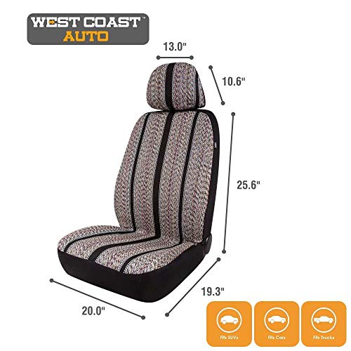 Baja Blanket Bucket Seat Cover for Car, Truck, Van, SUV - Airbag Compatible (4PCS-Low Back) - color: Black-low back