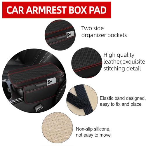 NBTEPEM 6 PCS Car Steering Wheel Cover Set, Microfiber Leather Steering Wheel Covers Universal 14.5-15 inch, Center Console Cover, Seat Belt Cushion, Cup Holder Coaster, Car Accessories Set Red - color: Black with red, size: Steering Wheel Cover Set
