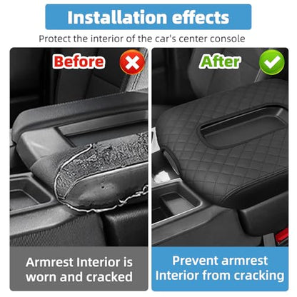 Center Console Armrest Cover Compatible with Chevy Chevrolet Silverado & GMC Sierra 1500 2500 3500 HD 2019 2020 2021 2022 2023 2024 2025 Protector Interior Accessories(for Jump Seat Console) - size: Compatible with Silverado 2019-2025