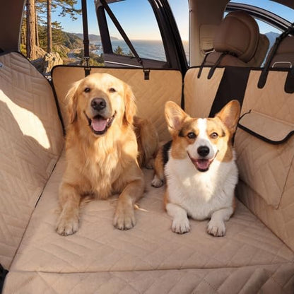 Dog Car Seat Cover for Back Seat, 900D Heavy-Duty Oxford Cloth Pet Car Seat Cover with Hard Bottom, Waterproof Dog Hammock for Car, Dog Car Seat Protector Scratch Proof Nonslip, Holds 400lbs