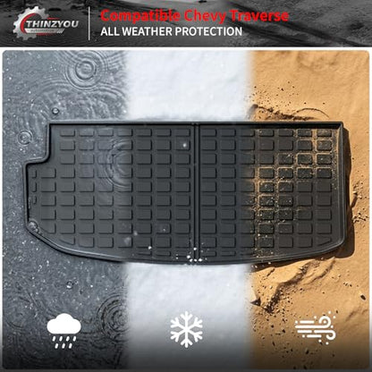 Floor Mats Compatible with 2018-2023 (Fit 2024 Traverse Limited) Chevrolet Traverse Cargo Liner Mat Back Seat Cover 7 Seat 2023 Chevy Traverse Accessories (Trunk Mat+Backrest Mats+Floor Mats) - style: For Chevrolet Traverse 7-Seater | 2018-2023