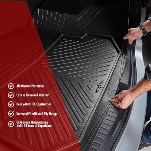 Universal Trunk Mat for SUV and Passenger Vehicles – All Weather Car Trunk Liners, Heavy Duty Rubber Cargo Liner for Back of SUV – Car Mats All Weather, Auto Floor Mats, Cargo Mat-Trunk Cover