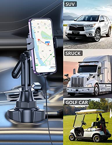 Wireless Car Charger, MOKPR 15W/10W/7.5W Cup Holder Phone Mount, Auto Clamping Fast Charging Car Mount, Air Vent Phone Holder for iPhone 16 15/14/13/12 pro/12/11/XS/X/8, Samsung S23/S22/S10/S9/S8, etc - style: Cup holder