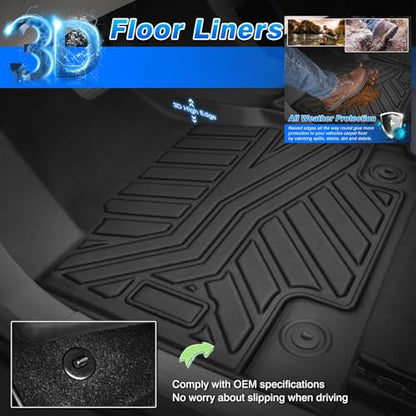 Cartist Floor Mats Fit for Rivian R1T 2022 2023 2024 2025 Accessories All Weather R1T Floor Mat Liner Carpet Protection TPE Heavy Duty (Not Fit for R1S) - size: 4)Rivian R1T【2022-2025】