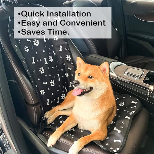 Dog Car Seat Cover for Back Seat，Back Seat Pet Cover for Daily Life, Convenience Waterproof & Nonslip Seat Covers for Pet (Black - Bone)