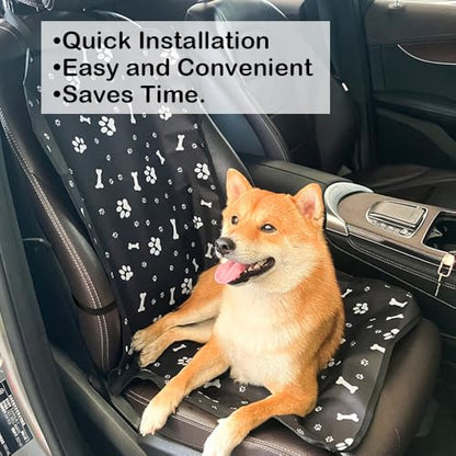Dog Car Seat Cover for Back Seat，Back Seat Pet Cover for Daily Life, Convenience Waterproof & Nonslip Seat Covers for Pet (Black - Bone)