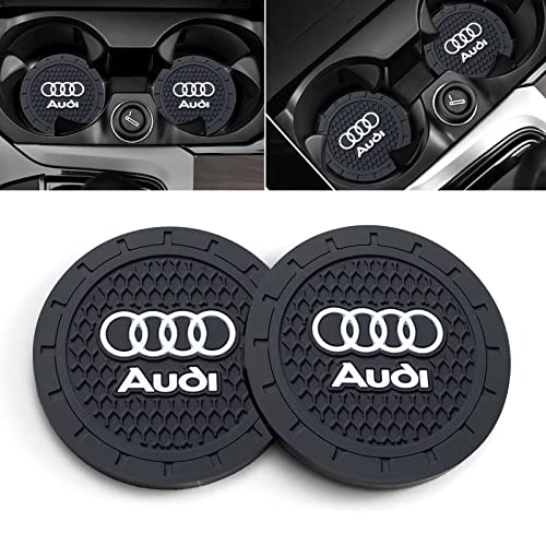 TACOMA Car Cup Holder Coaster for Audi Recessed Silicone Cupholder Coaster Interior Accessories 2.75in 2Pieces Black - color: Black-02