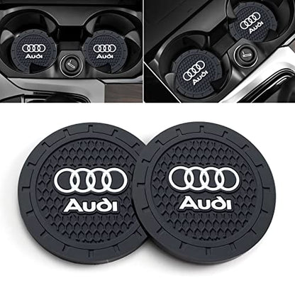 TACOMA Car Cup Holder Coaster for Audi Recessed Silicone Cupholder Coaster Interior Accessories 2.75in 2Pieces Black - color: Black-02