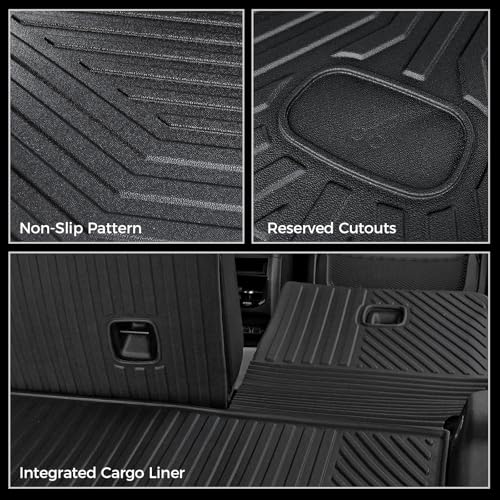 Cargo Mat for 2022-2025 2026 Jeep Grand Cherokee Accessories, Full Coverage All Weather Trunk Cargo Liner with Backrest Protectors (Include 4xe Not for L or WK)