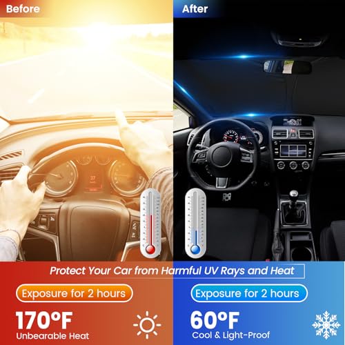 Windshield Sun Shade - Windshield Sun Shade Foldable Offers Ultimate Protection for Car Interior UV Protection Car - color: Multicolor