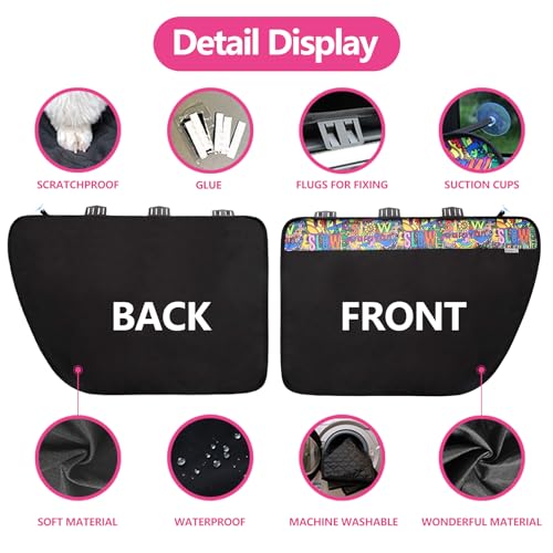 2PCS Car Door Protector for Dogs Pet Car Door Cover-Waterproof Scratchproof Nonslip Durable Car Door Protector, Machine Washable Pet Vehicle Door Guard (2 Packs Universal Fit)