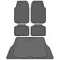 CAR PASS Gray Rubber Car Floor Mats & Cargo Liners, Durable Anti-Slip 3D Rhombus Waterproof Automotive Pad Trim Fit Liner All-Weather Trunk Mats Full Set Universal Fit Auto Van Sedan SUV Truck Gray - color: Light Gray