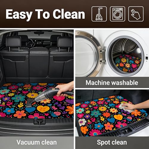 Car Trunk Mat - Universal Size 29" x 39", Floral Pattern Cargo Liner, Car Accessory for SUVs/Sedan/Wagons, Durable Protective Mat, Trunk Liner for Families/Travel Enthusiasts (flowers-10) - style: flowers-10