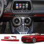 Custom Interior Accessories 5PCS for Chevrolet Camaro 2016 2017 2018 2019 2020 2021 2022 Red Carbon Fiber Center Console Cover Instrument Panel Trim Dashboard Protection Decoration - size: Dashboard trim cover