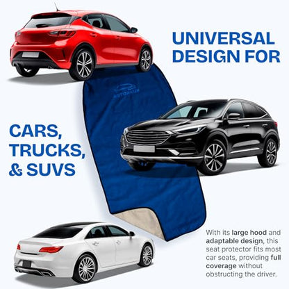 Waterproof Car Seat Towel Cover, Towel that Goes Over Car Seat for Sweat Protection, Quick-Dry Microfiber, Non-Slip Backing, Machine Washable, Fits Cars SUVs Trucks - color: Blue