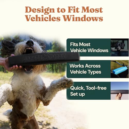 Whiffie Cushion™ - Patented Dog Car Window Chin Rest - Premium XL EXTRALIGHT® Foam, Universal Fit, Waterproof & Easy-Clean - Handcrafted in Canada - 15.5", Stealth Black - color: Stealth Edition, size: 1x Pack