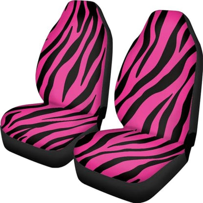 Universal Car Front Seat Covers Purple Zebra Print 2 Pieces Thin Car Accessories Breathable Automotive Seats Protector Fit for Most Cars SUV Sedans Hatchbacks - color: Purple Zebra