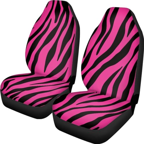 Universal Car Front Seat Covers Purple Zebra Print 2 Pieces Thin Car Accessories Breathable Automotive Seats Protector Fit for Most Cars SUV Sedans Hatchbacks - color: Purple Zebra