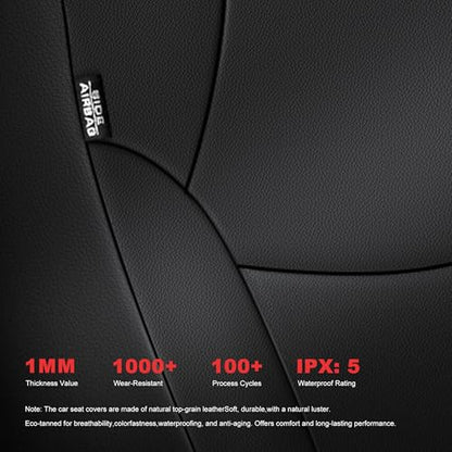 TTX LIGHTING Custom Fit Seat Covers for Toyota RAV4 2019 2020 2021 2022 2023 2024 2025 SE, LE,XLE,XLE Premium, Limited, Base, Full Set Waterproof Premium Faux Leather Airbag Compatible Black - size: 12.RAV4 2019-2025(Gas only) 5 Seat Full Set