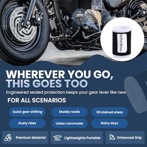 K-Shield 5 Pieces Motorcycle Shifter Shoe Protector - Quick-Fit Universal Boots Protector for Motorbike Footwear Shoes, Non-Slip Rubber Cover Accessories for Men Women, Black (Black)