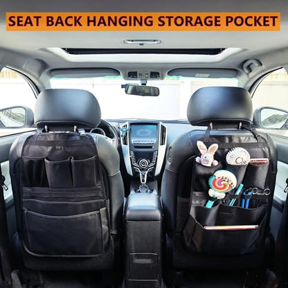 Car Seat Back Organizer,Back Seat Pocket,Car Seat Organizer with Multiple Pockets, Automotive Consoles & Organizers Universal Front Seat Organizer Travel Must-have (Black)