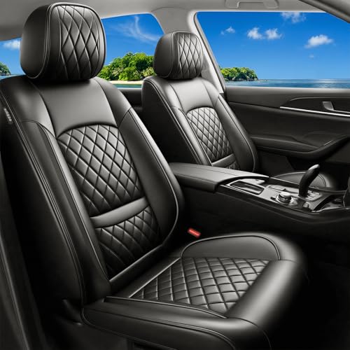 Car Seat Covers Compatible with Subaru Legacy 2008-2025 2026 - Full Set 5 Seats Luxury Leather All-Weather Seat Cushions & Protectors, Waterproof & Breathable, Airbag Compatible (Black) - color: Full Set-Black-01, size: For Legacy 2008-2026