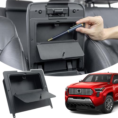 Center Console Hidden Box Organizer Compatible with 2024 2025 2026 Toyota Tacoma Accessories Armrest Secret Compartment Press to Open and Close（Patented Design） - color: for Tacoma 2024+