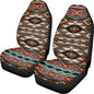 INSTANTARTS Two Front Car Seat CoversCars Seats Cover fit for Most of SUV,Sedan,Trucks Universal Bucket Seat Cover Auto Aztec Green Cover - color: Aztec Brown