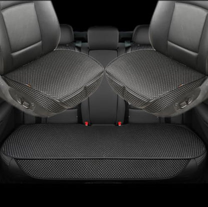 Breathable Universal Four Seasons Car Seat Covers, Luxury Include Front Car Seat Protector and RearCar Seat Cushion,Compatible with 95% Vehicles Fit for Cars Truck SUV (Black,3PCS) - color: Black-3PCS