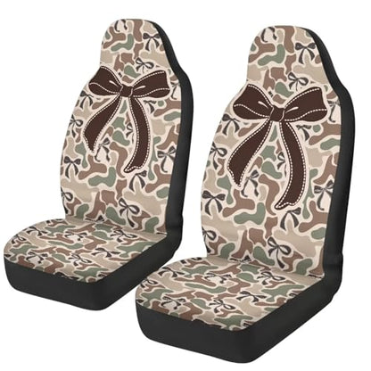 Bow Car Seat Covers Camo Hunting Car Seat Cover Protector Front Seats Easy to Install and Clean Automotive Interior Seats Covers Suitable for Most Cars,SUV,Sedan - color: Bow Camo Hunting
