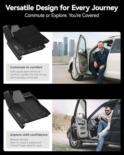 3W Floor Mats & Carpet Fit Toyota Tundra 2014-2021 (Only for CrewMax Cab) TPE All Weather Custom Fit Floor Liner for Toyota Tundra 1st and 2nd Row Full Set Car Mats, Black - style: 8. Tundra|14-21|Floor Mats&Carpet