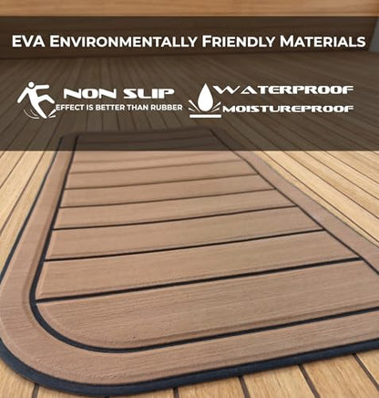 Golf Cart Rear Seat Kits Floor Mat,Fit for YA/EZGO RXV/TXT/Club Car DS/Precedent/Star Car/Excar/Icon, Anti-Skid Mat EVA Environmentally Friendly Materials for Mosts Golf Carts. - color: Brown