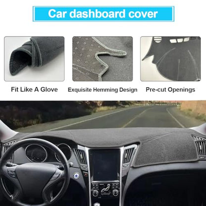 Dash Cover Compatible with Hyundai Sonata 2011 2012 2013 2014 Accessories Dashboard Cover Mat Non-Slip Carpet Sunshield Glare UV Rays Protector,Gray(1 PCS)