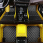 Add Personal Touch to Your Vehicle with IMEISH Customizable Logo Text Car Mats for 99% of vehiclesPads Protection Non-Slip Leather Floor Liners (Yellow and Black Beige) - color: Yellow and black beige
