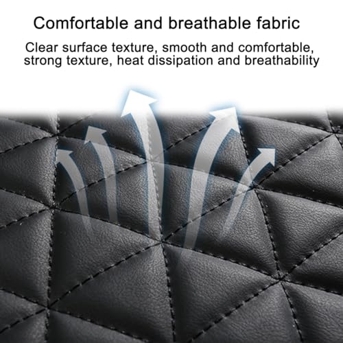 2PCS Leather Car Seat Cover, Vehicle Front Bottom Seat Protector Pad, Full Surrounded Waterproof Auto Seat Protective Cushion with Storage Pocket, Universal for SUV, Truck, Sedan（Black） - color: Front/Black