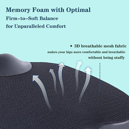 Decompression Cushion, Comfort Memory Foam Seat Cushion for Car Seat Drivers, Tailbone (Coccyx) Pain Relief Cushion, Office Chair Cushion (Black) - color: Black