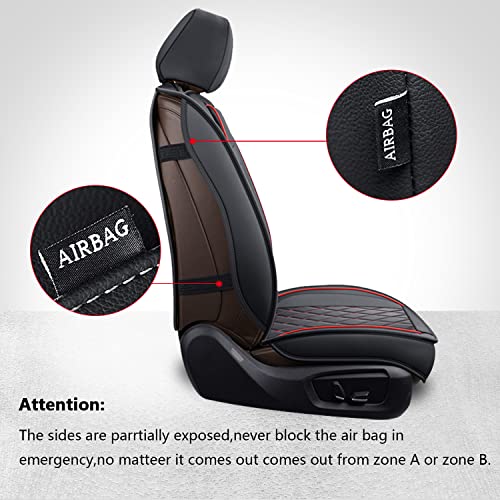 MIROZO Ram Seat Covers Full Set –Waterproof Truck Seat Covers Leather Car Seat Protector Fits 2009-2026 Ram 1500/2500/3500 Crew Quad Regular Cab Pickup with Split Flat Bench 40/60,Black and Red - color: Black and Red, size: Full Set（Flat Back)