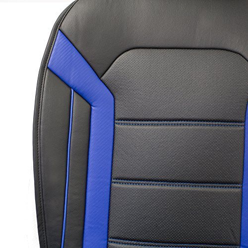 FH Group Car Seat Cover Cushion - 2 Pack Seat Covers for Cars Trucks SUV, Faux Leather Car Seat Cushions, Waterproof Car Seat Cover Cushion, Universal Fit Car Seat protector Front Set Blue - color: Blue - Front Set