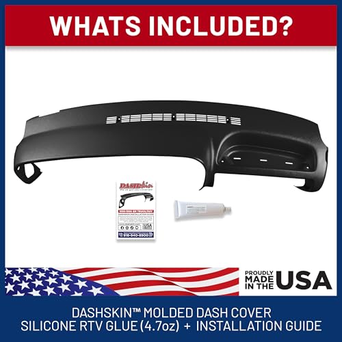 Dash Cover Compatible with 95-96 GM SUVs and Pickups in Black - Hard Molded Plastic Dashboard Cap